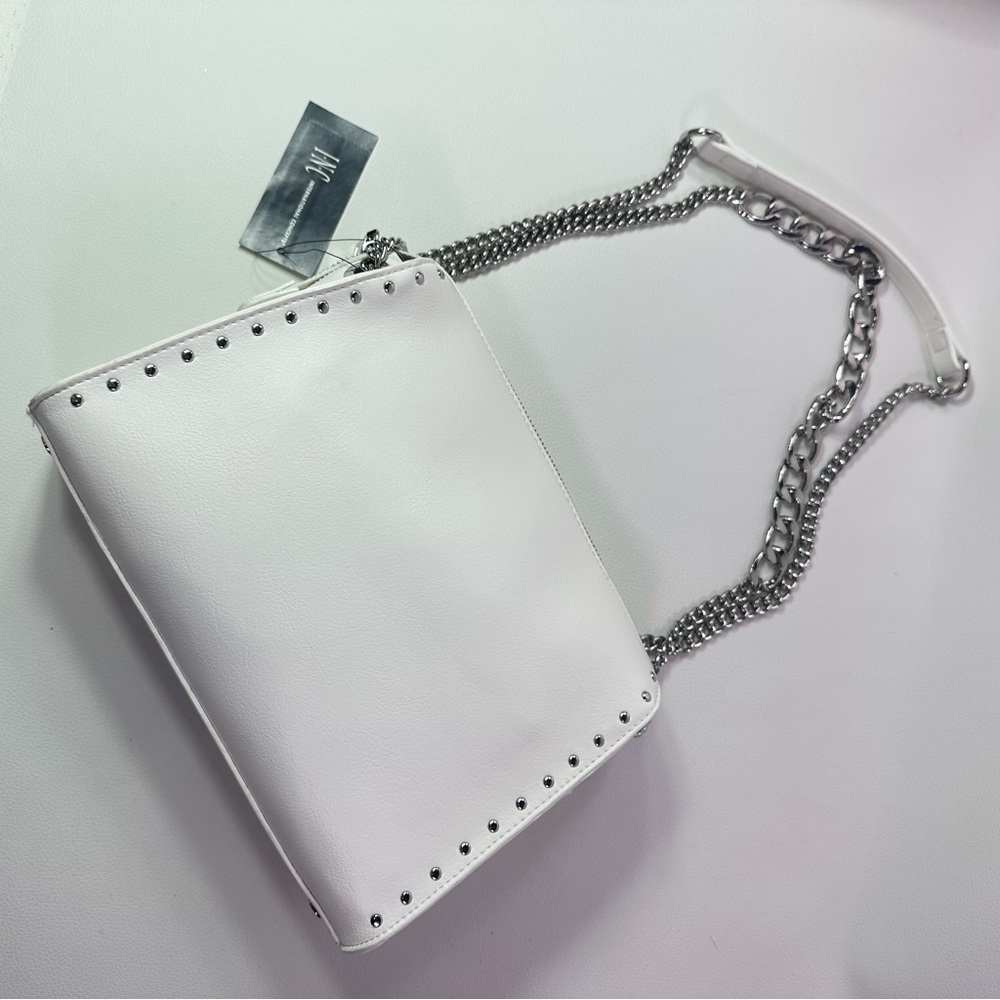 NEW I.N.C. WOMEN’S WHITE/VANILLA BONNIEE STUDDED CROSSBODY BAG - Picture 2 of 11